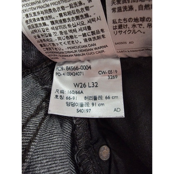 Levi Strauss Women's Jeans Ribcage Flare Black Wash 26 - Picture 14 of 16